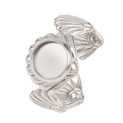 Shell Shape 304 Stainless Steel Cuff Ring Components SA-CBA098D-03P-A-1