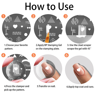 Stainless Steel DIY Nail Art Templates MRMJ-WH0092-002-1