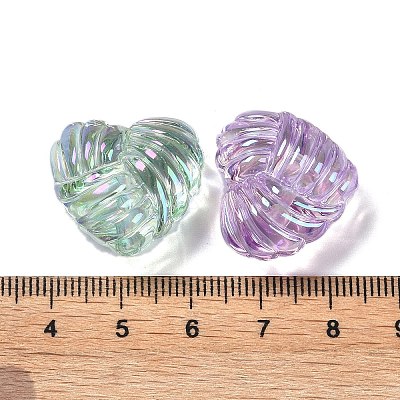 UV Plating Iridescent Acrylic Beads OACR-B021-05-1