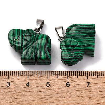 Synthetic Malachite Pendants G-B127-05P-01-1