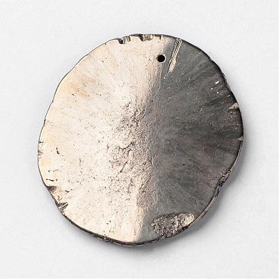 Natural Pyrite Gemstone Pendants G-G909-02-1