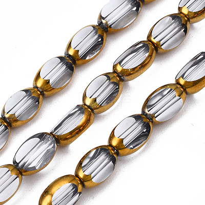 Electroplate Glass Beads Strands EGLA-N008-015-1