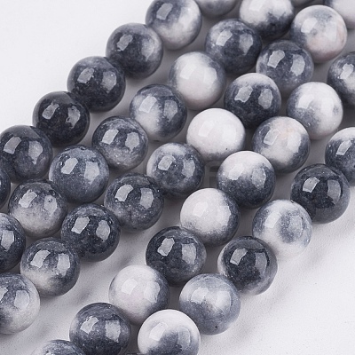 Natural White Jade Beads Strands X-G-H1627-8MM-2-1