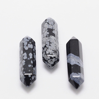 Faceted Natural Snowflake Obsidian Healing Stones LS-G-K013-30mm-01-1
