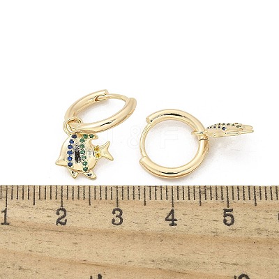 Brass Clear Cubic Zirconia Hoop Earrings EJEW-Q014-26G-1