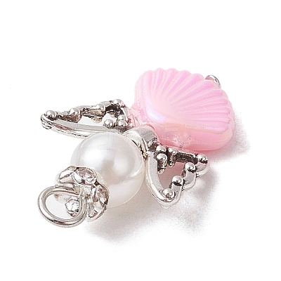3Pcs 3 Colors Glass Pearl Pendants PALLOY-JF03471-1