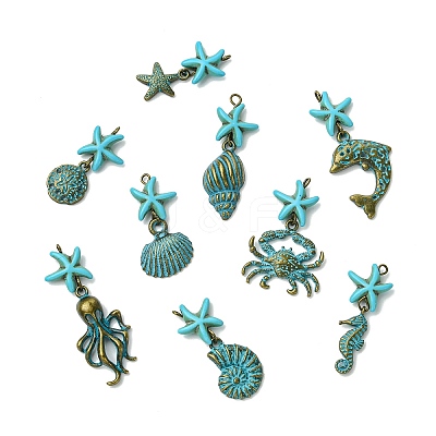18Pcs 9 Style Alloy Pendants PALLOY-CJ00182-1