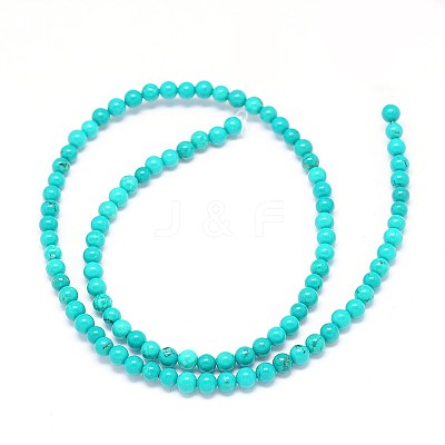 Natural Magnesite Round Bead Strands TURQ-E022-38B-4mm-1