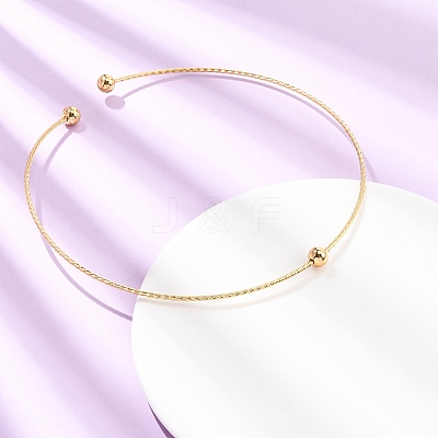 201 Stainless Steel Wire Cuff Choker Necklace NJEW-Z098-01G-1