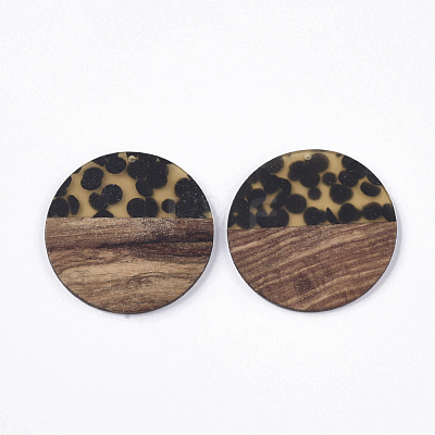 Resin & Walnut Wood Pendants X-RESI-Q210-008A-A02-1