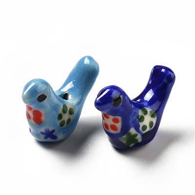 Handmade Printed Porcelain Beads PORC-F005-04-1