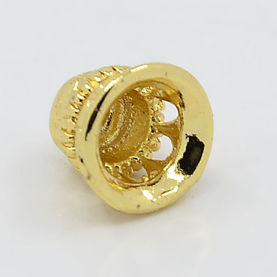 Real 18K Gold Plated Brass Bead Cones KK-K093-03G-1