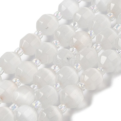 White Cat Eye Beads Strands G-Q169-F10-01-1