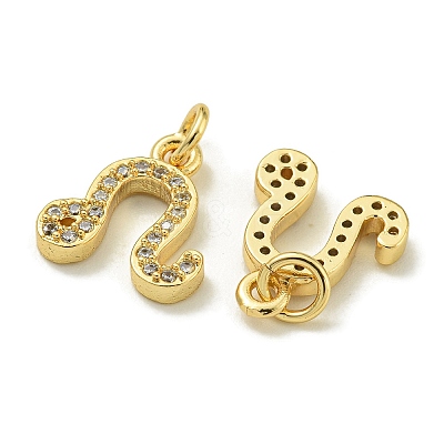 Rack Plating Brass Micro Pave Cubic Zirconia Pendants KK-K386-02D-G-1