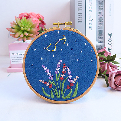 Flower & Constellation Pattern 3D Bead Embroidery Starter Kits DIY-P077-086-1