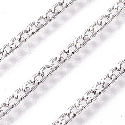 Tarnish Resistant 304 Stainless Steel Curb Chains CHS-E018-05P-1