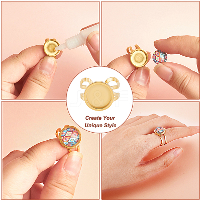 DIY Blank Dome Cuff Ring Making Kit DIY-DC0001-60-1