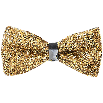 1Pc Polyester with Rhinestone Bow Ties for Bridegroom AJEW-SP0003-32B-1