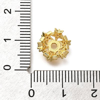 Rack Plating Brass Micro Pave Clear Cubic Zirconia Bead Caps KK-H508-25A-G-1