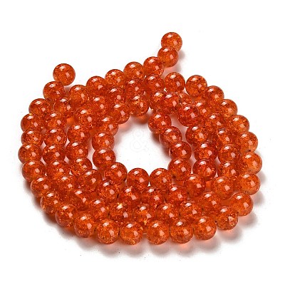 Spray Painted Crackle Glass Beads Strands CCG-Q001-10mm-09-1