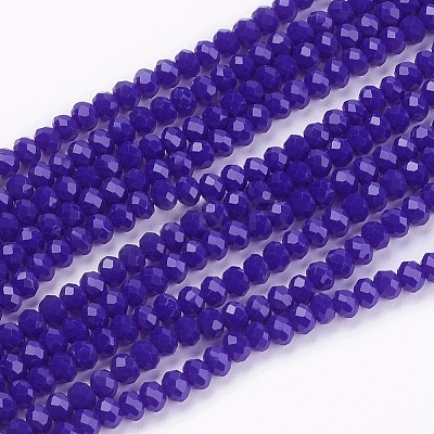 Opaque Solid Color Glass Bead Strands GLAA-F076-A05-1