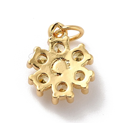 Rack Plating Brass Micro Pave Cubic Zirconia Charms KK-A160-22B-G-1