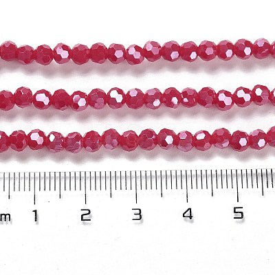 Electroplate Opaque Glass Beads Strands EGLA-A035-P4mm-A16-1