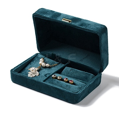 Rectangle Iron Covered with Velvet Jewelry Set Storage Boxes CON-K002-07C-1
