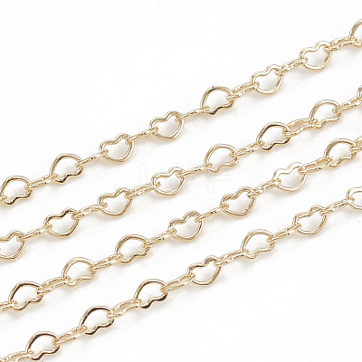 3.28 Feet Brass Heart Link Chains X-CHC-S004-09G-1