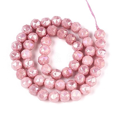 Anti-Tarnish Electroplate Glass Beads Strands GLAA-N010-8mm-07-1