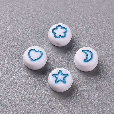 White Opaque Acrylic Beads LS-MACR-N008-41B-1