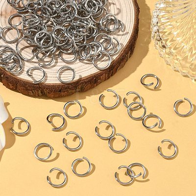 Non-Tarnish 304 Stainless Steel Open Jump Rings X-STAS-E066-08-10mm-1