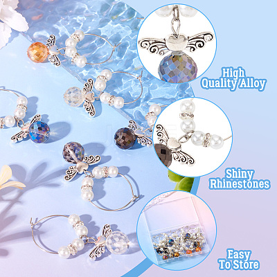 14Pcs 7 Colors Glass Wine Glass Charms AJEW-TAC00022-1