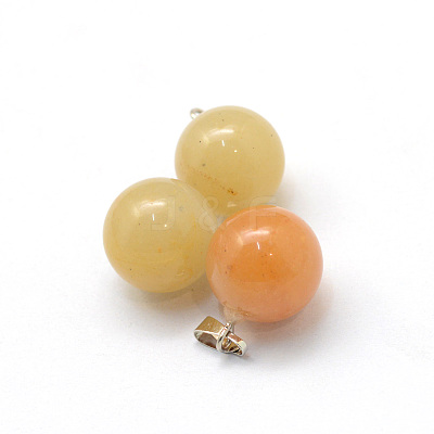Round Natural Topaz Jade Pendants G-Q434-07-1