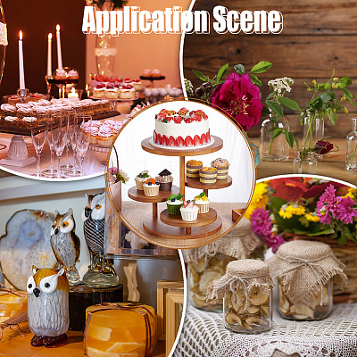 4-Tier Wooden Round Tiered Display Riser Stands for Jewelry ODIS-WH0086-168-1
