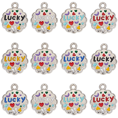 50Pcs Alloy Enamel Pendants ENAM-SC0007-75-1