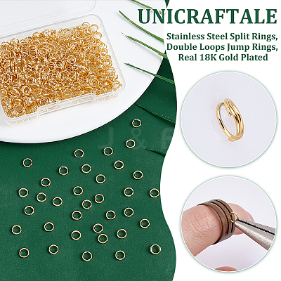 600Pcs 304 Stainless Steel Split Rings STAS-UN0060-32-1