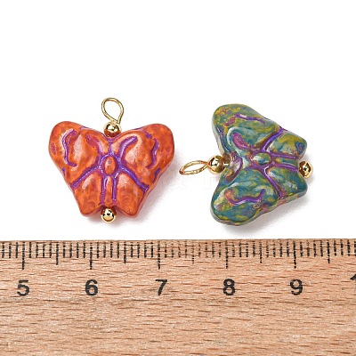 Baking Paint & Golden Metal Enlaced Glass Pendants GL-CBA010C-05G-1