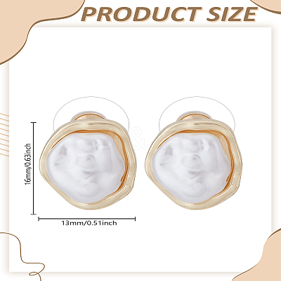 1Pair Baroque Alloy & Imitation Pearl Stud Earrings EJEW-LP0008-014-1