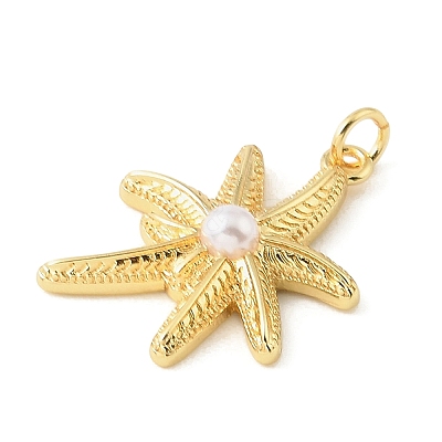 Brass & ABS Plastic Pearl Pendants PL-CBA6938-13G-01-1