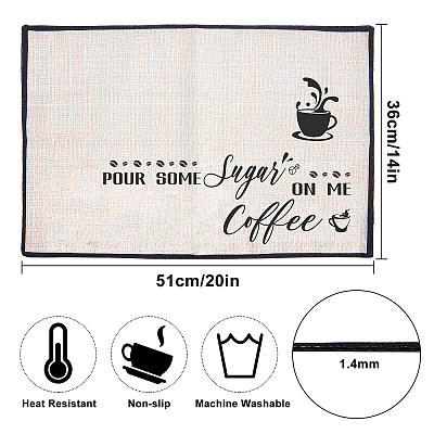 Coffee Theme Cotton and Linen Cup Mats AJEW-WH0201-017-1
