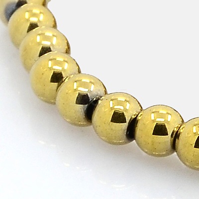 Round Non-magnetic Synthetic Hematite Beads Strands G-P061-53-3mm-1