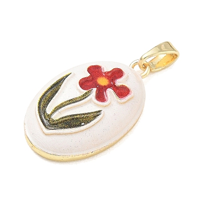 Brass Enamel Pendants KK-CBA2CFD-03G-B-1