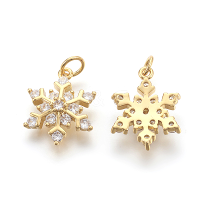 Brass Micro Pave Cubic Zirconia Pendants KK-F774-10-NR-1