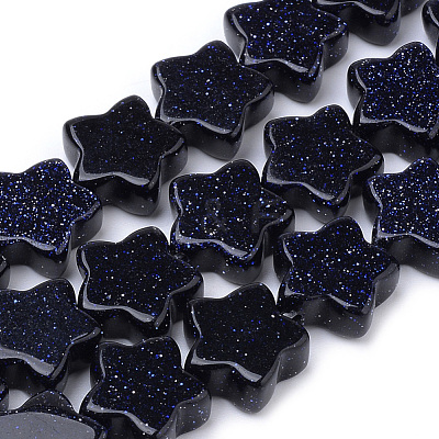 Synthetic Blue Goldstone Beads Strands G-R451-08B-1