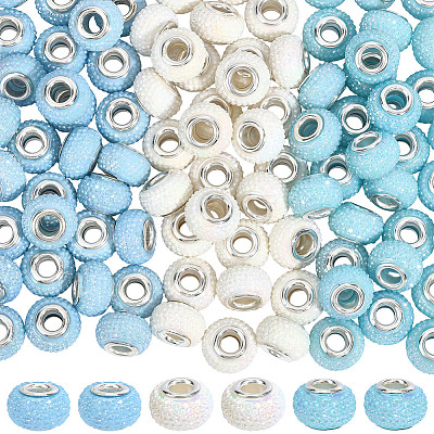 100cs Large Hole Resin European Beads RESI-PA0001-22A-1