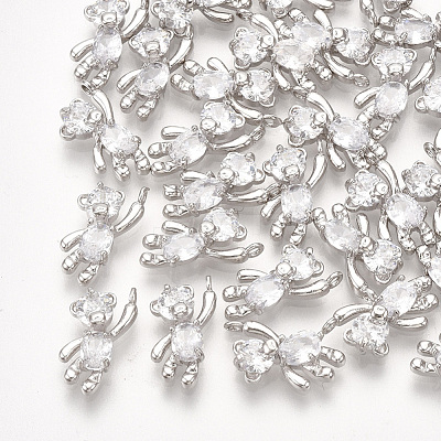 Brass Cubic Zirconia Charms KK-T035-117P-1