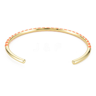 Twisted Brass Enamel Cuff Bangle BJEW-T020-02B-NF-1