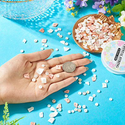 DIY Natural Shell Beads Bracelet Making Kit DIY-CF0001-10-1