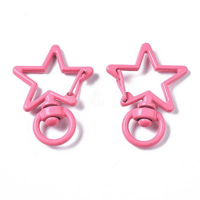 Spray Painted Eco-Friendly Alloy Swivel Snap Hooks Clasps PALLOY-T080-14J-NR-1